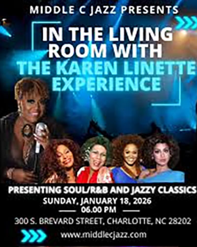 In the Living Room with Karen Linette at Middle C Jazz flyer