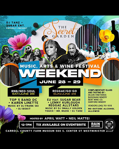 The Secret Garden Music, Arts & Wine Festival flyer
